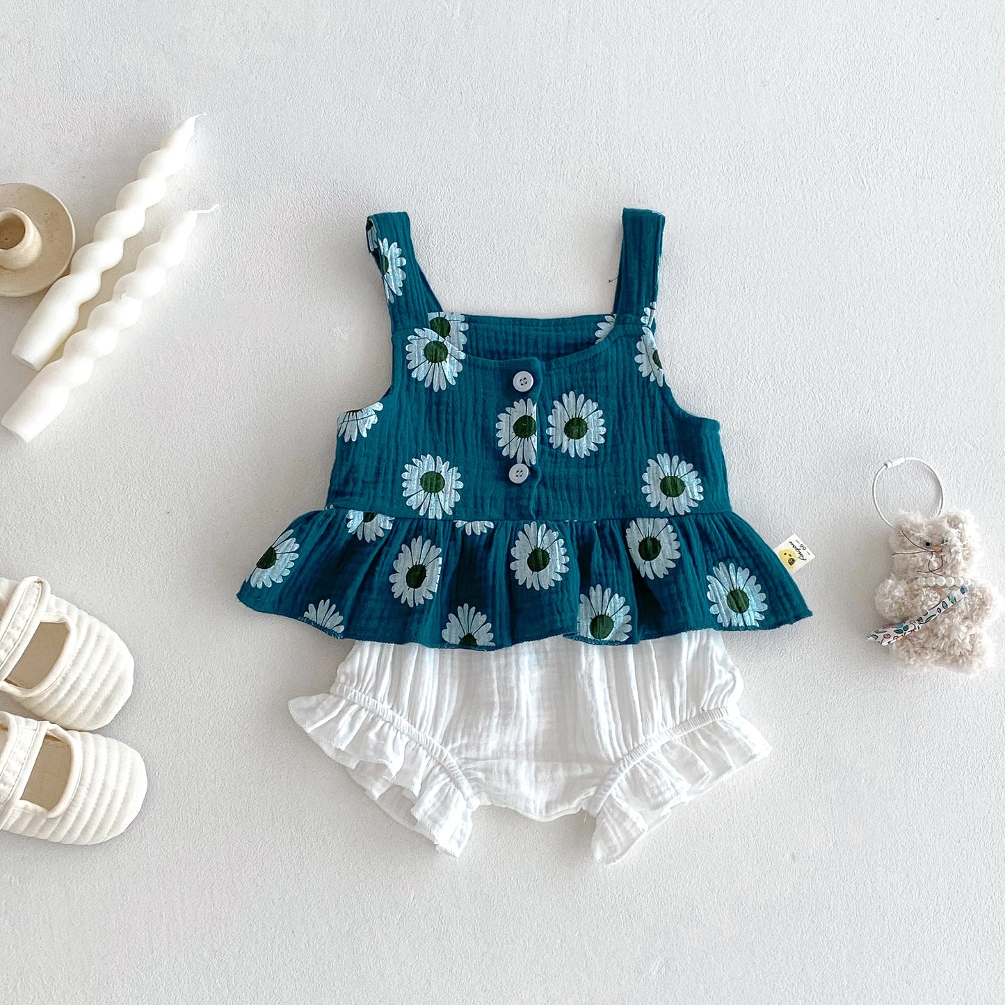 Daisy Peplum Top & Ruffle Bloomers Set