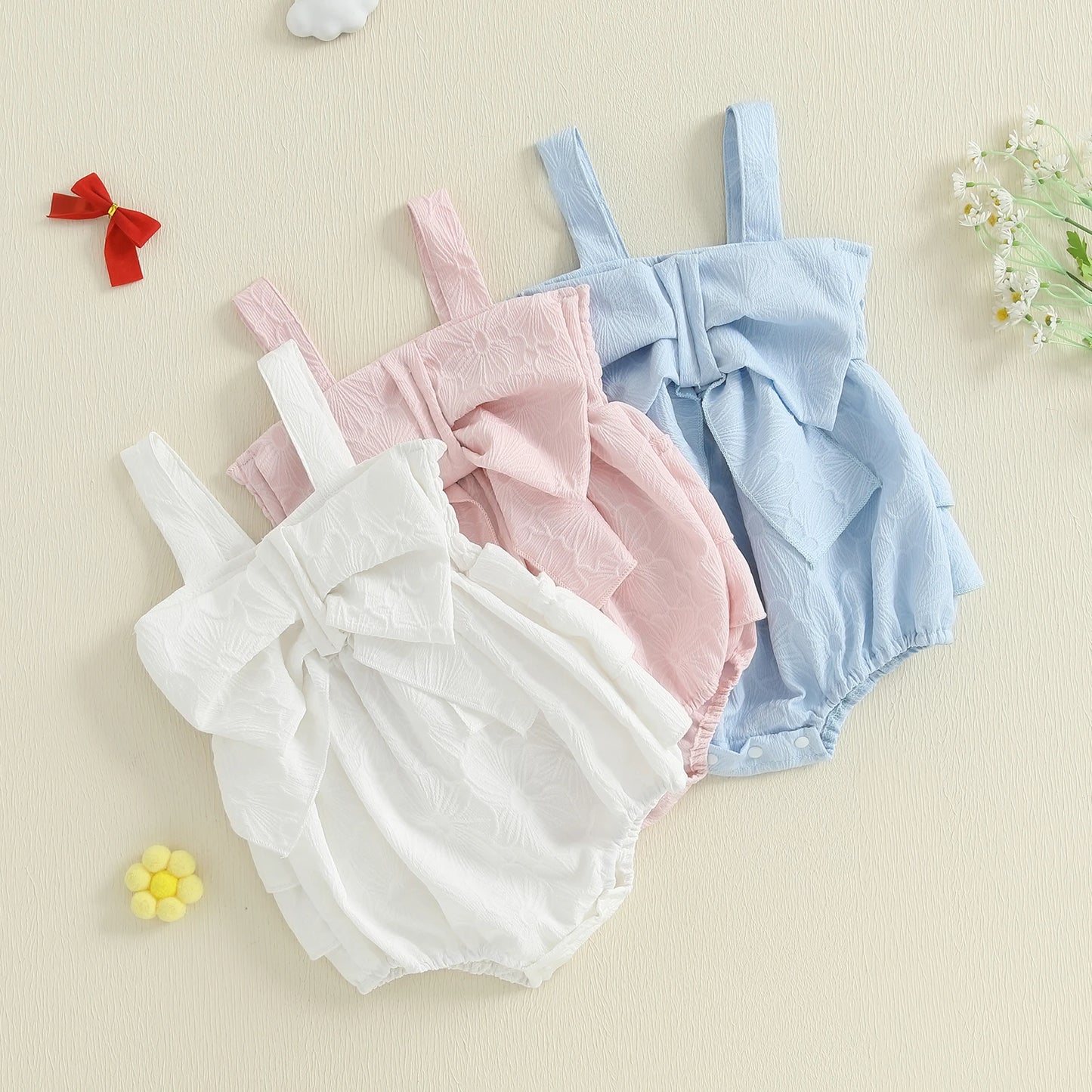 Sweet Ribbon Bow Romper