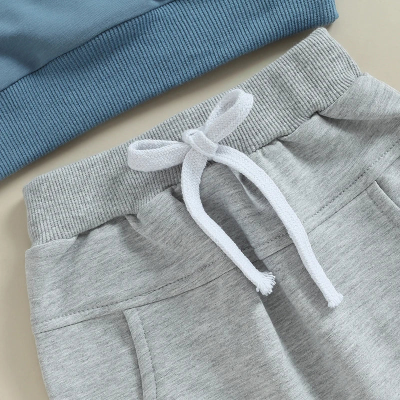 Boys' Little Dude Long Sleeve Pullover + Pocket Pants Set