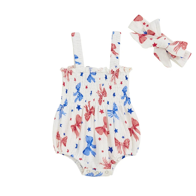 Girls' Star-Spangled Sweethearts Romper Set