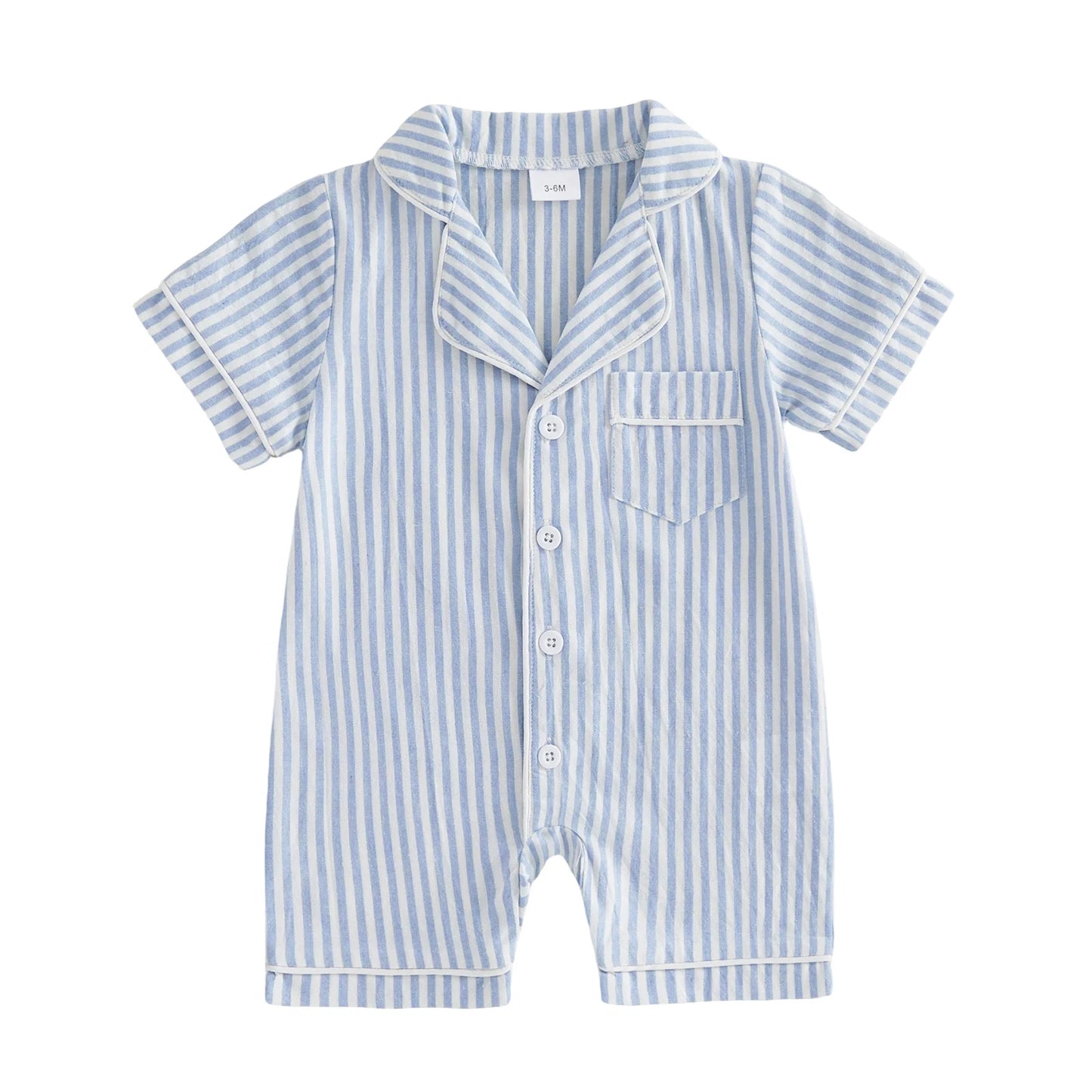 Harbor Stripe Button Romper