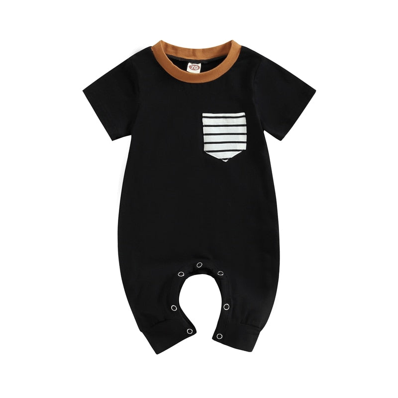 Boys' Contrast Color Striped Jumpsuit