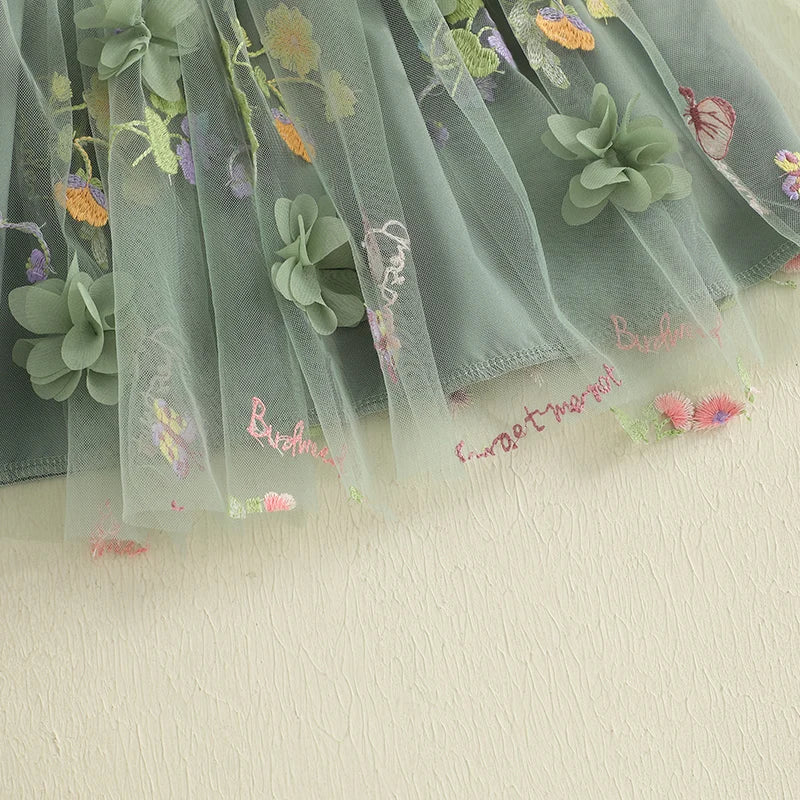 Girls' Floral Tulle Dress
