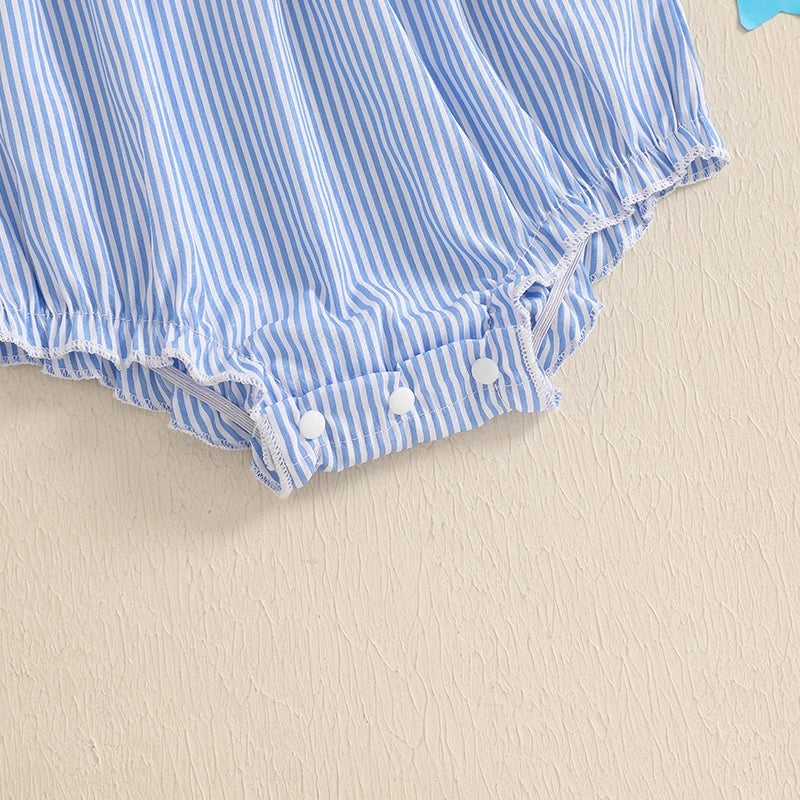 Starry Bow Smocked Bubble Romper
