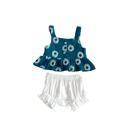 Daisy Peplum Top & Ruffle Bloomers Set