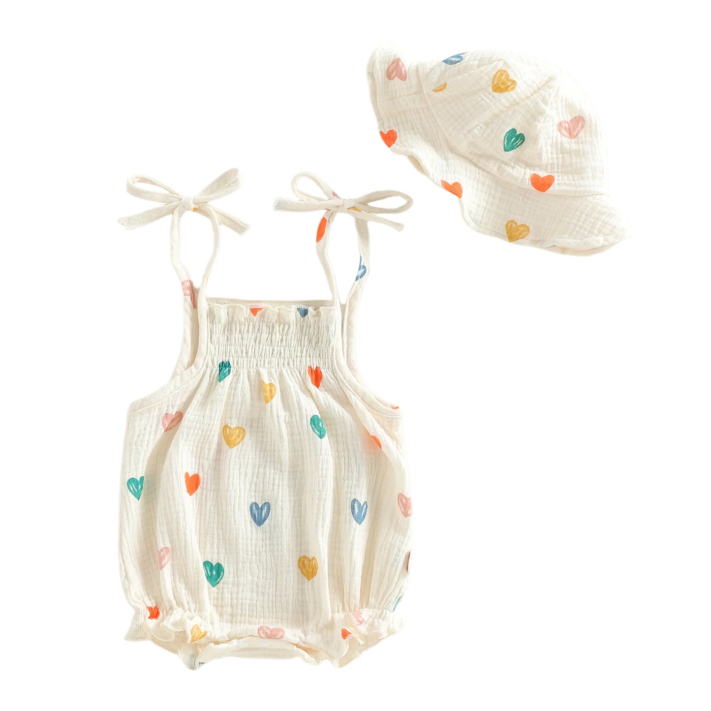 Sunny Days Muslin Romper & Sun Hat Set
