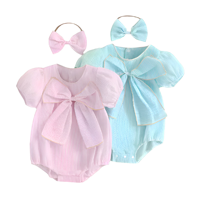 Sweet Whimsy Pastel Bow Romper Set
