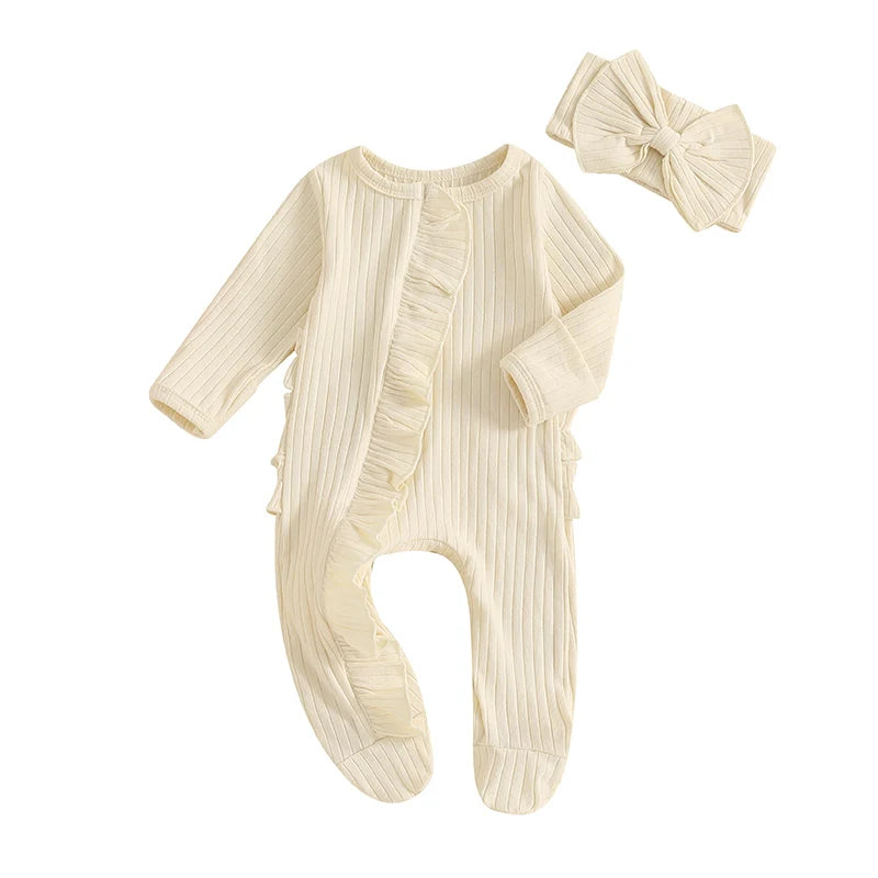 Sweetheart Ruffle Footie Knit Set