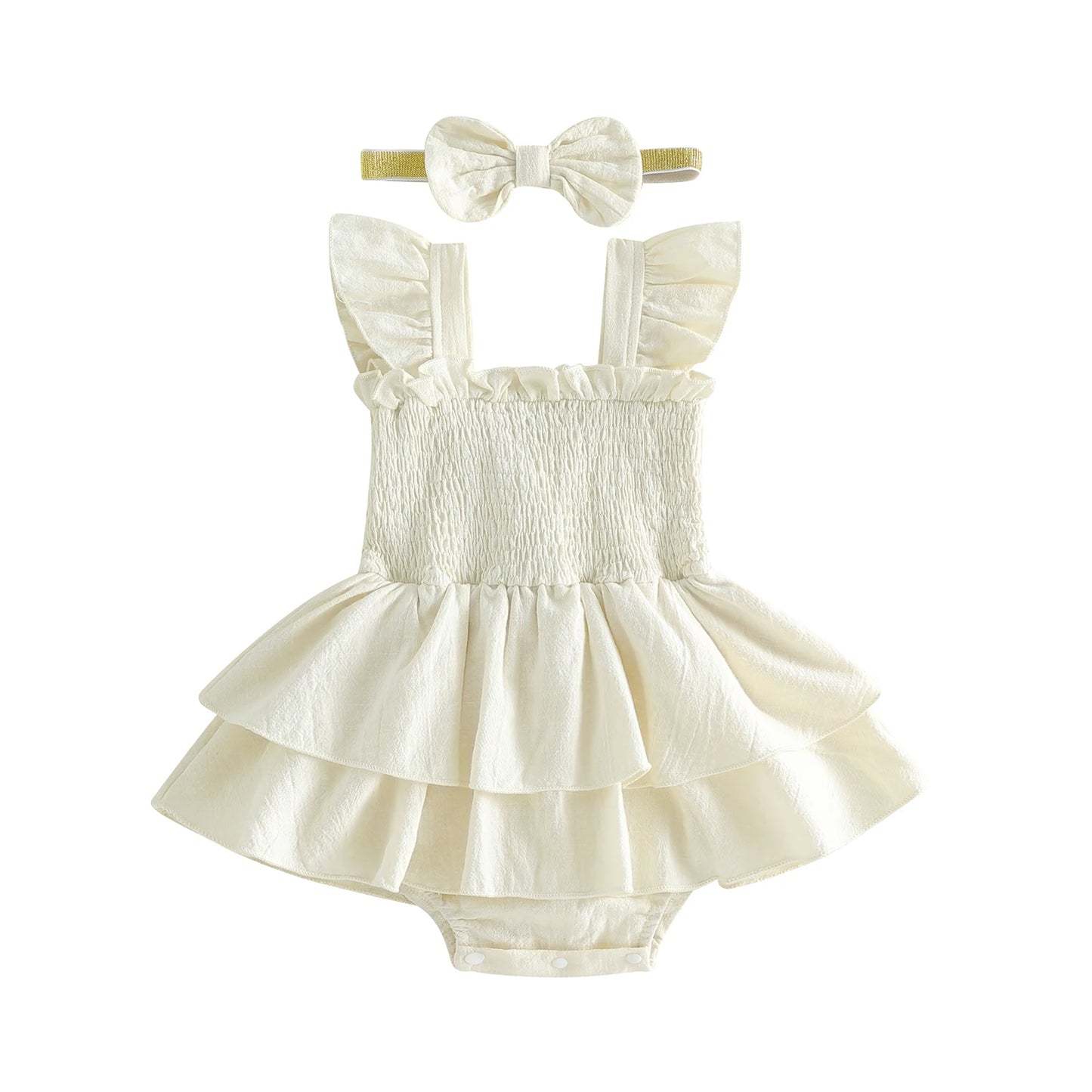 Everly Ruffle Smocked Romper Set