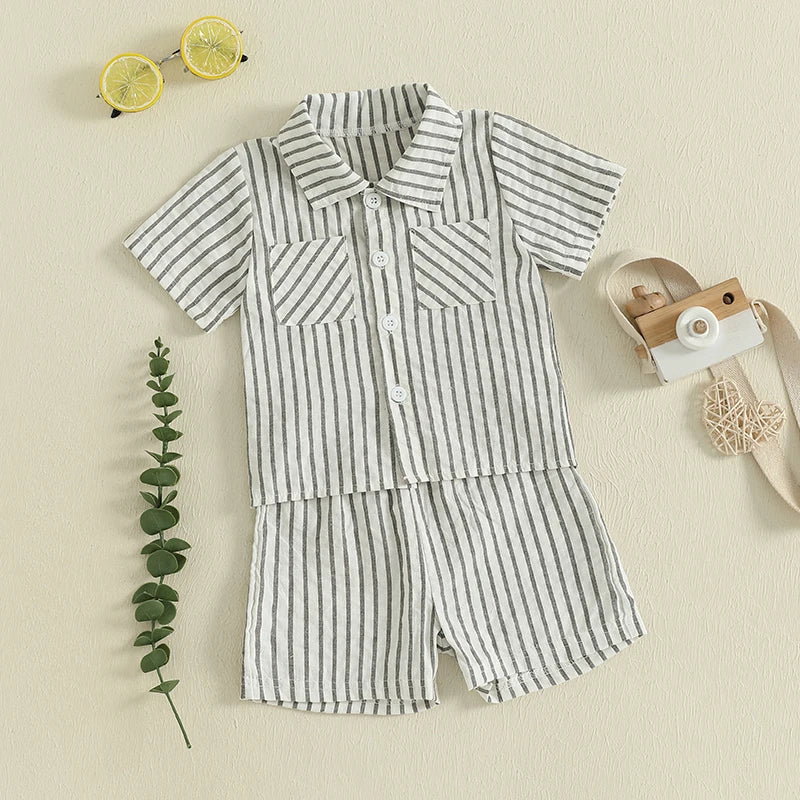 Linen Breeze Striped Set