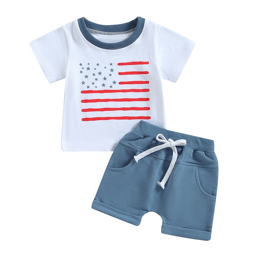Boys' Stars & Stripes T-shirt and Shorts Set