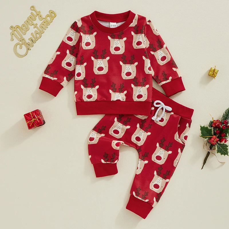 Reindeer Sweatshirt  & Sweatpants Set