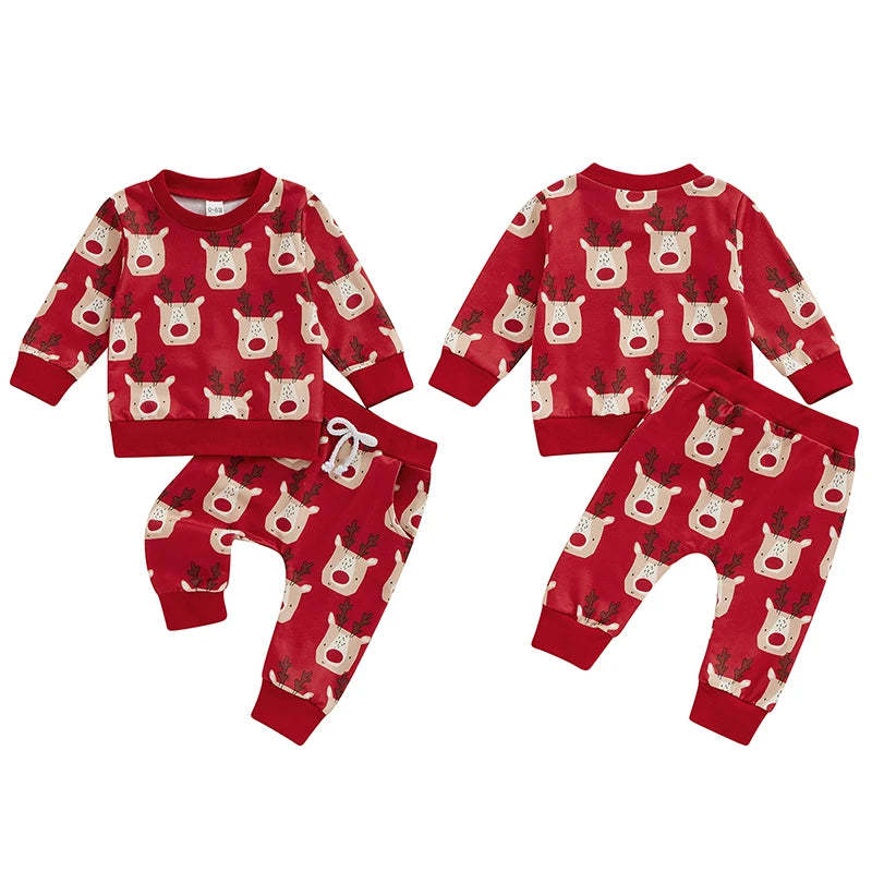 Reindeer Sweatshirt  & Sweatpants Set