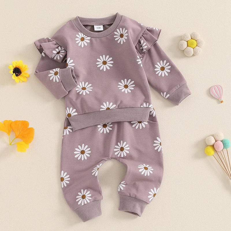 Flower Girl Sweater Pants Set