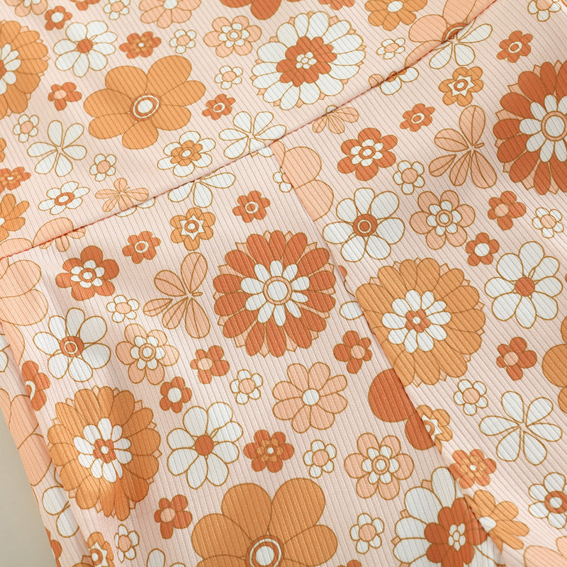 Girls' Flower Power Flare Overalls