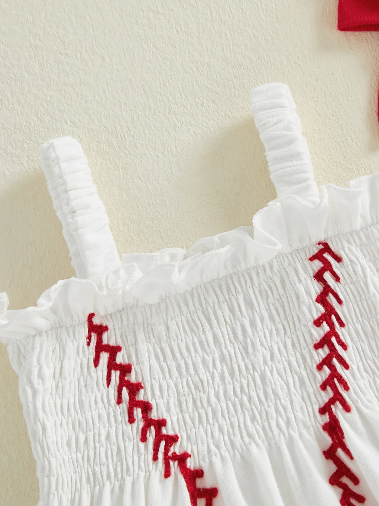 Little Slugger Smocked Bubble Romper Set