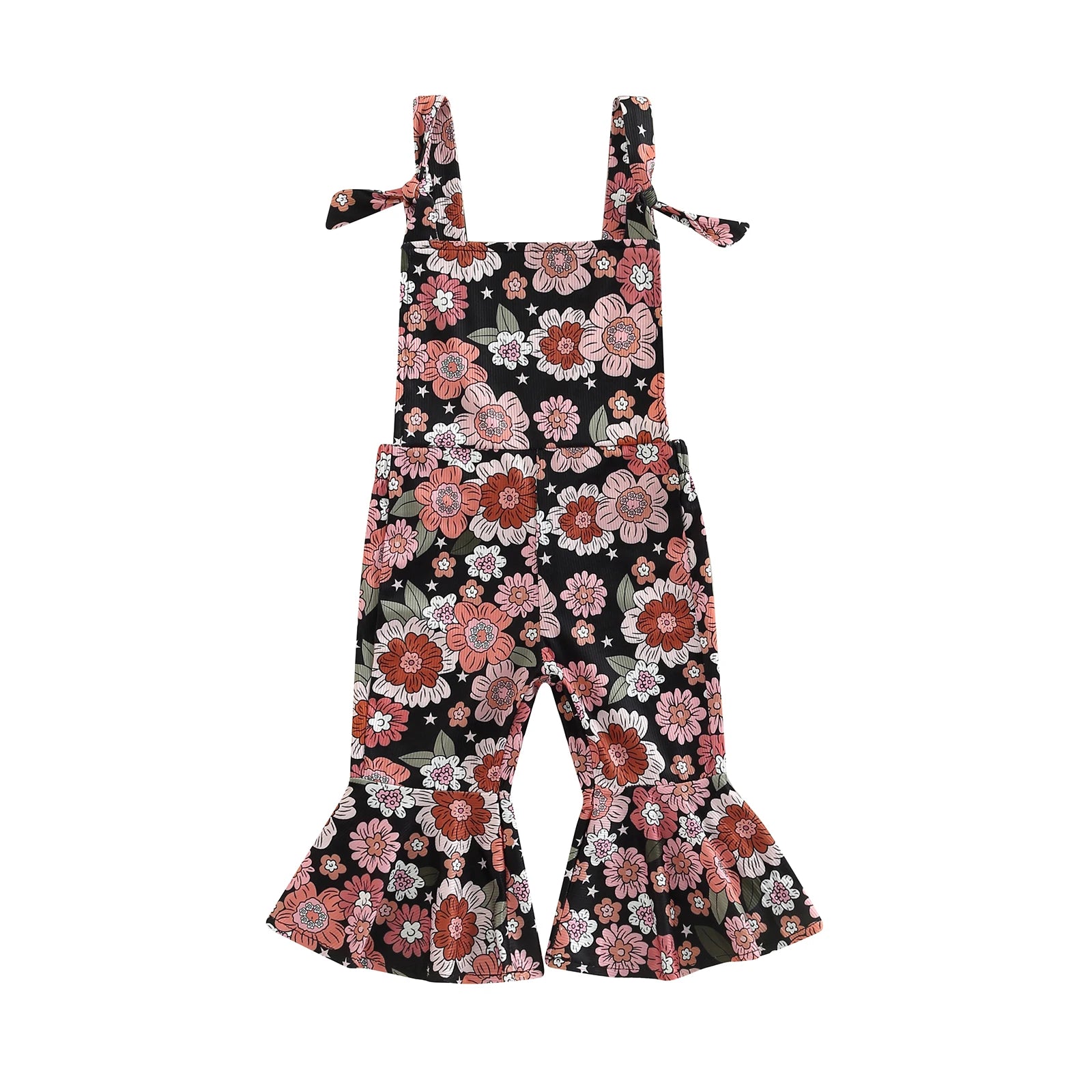 Girls' Flower Power Flare Overalls