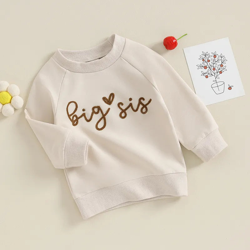 Sisterhood Duo Big Sis Sweatshirt and Lil Sis Romper Set