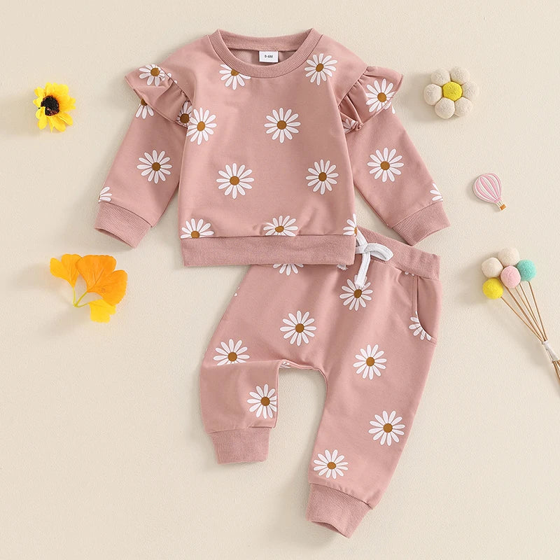Flower Girl Sweater Pants Set