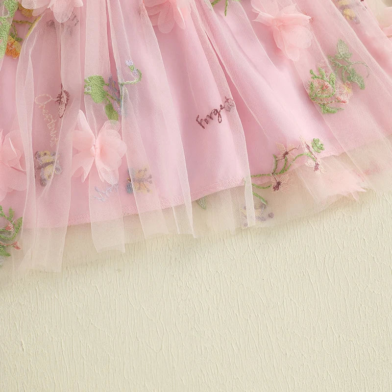 Girls' Floral Tulle Dress
