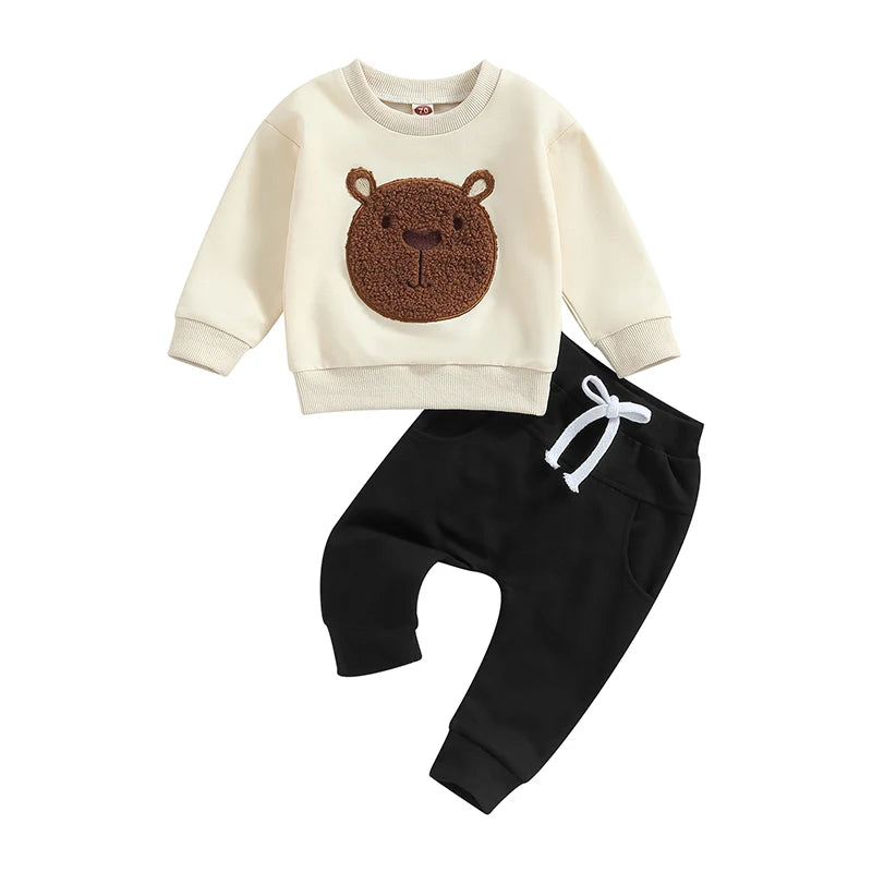 Brown Bear Sweater Pants Set