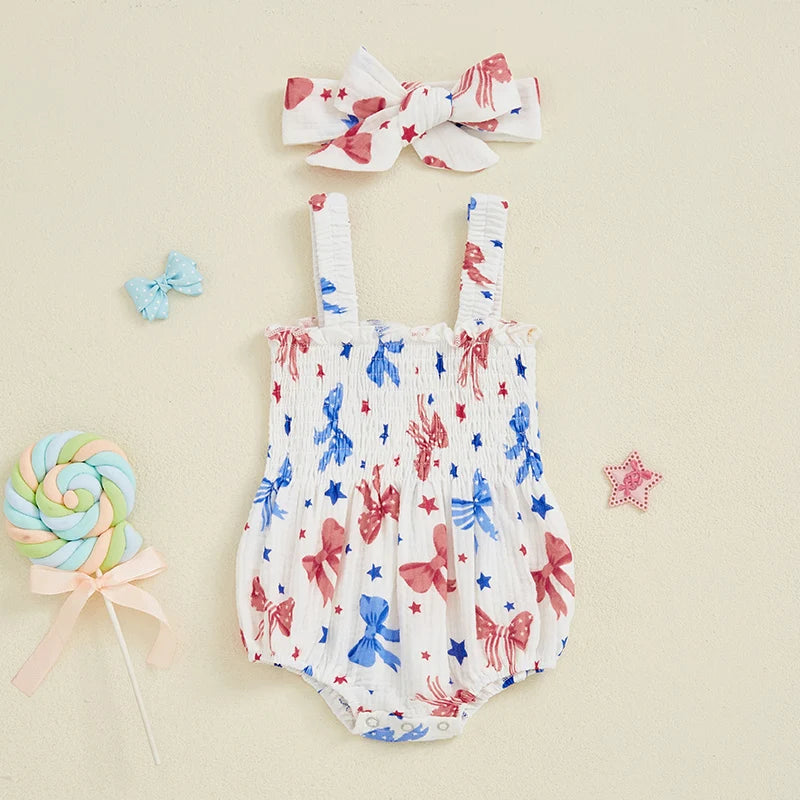 Girls' Star-Spangled Sweethearts Romper Set