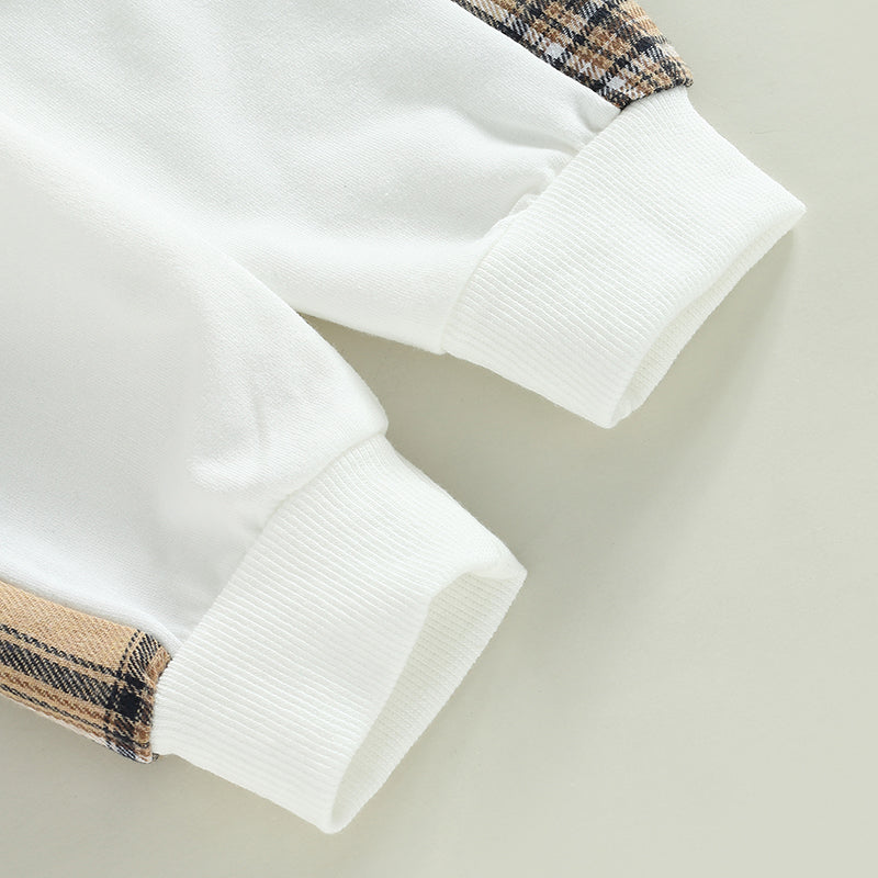 Plaid Bear Pattern Pullover Set