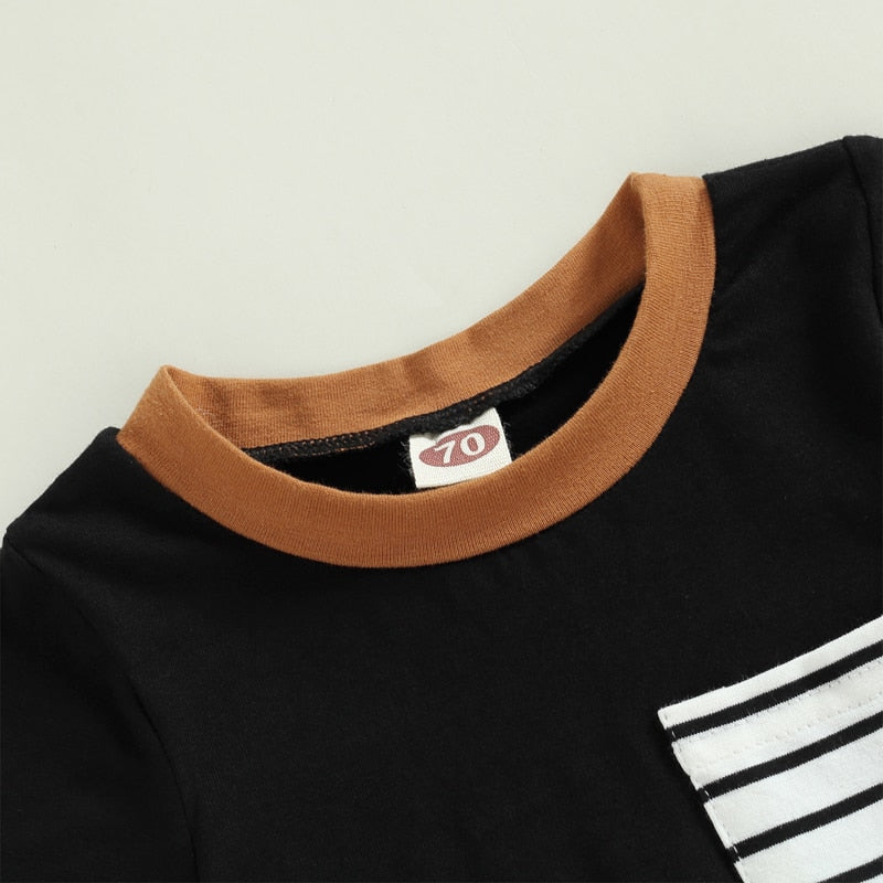 Boys' Contrast Color Striped Jumpsuit