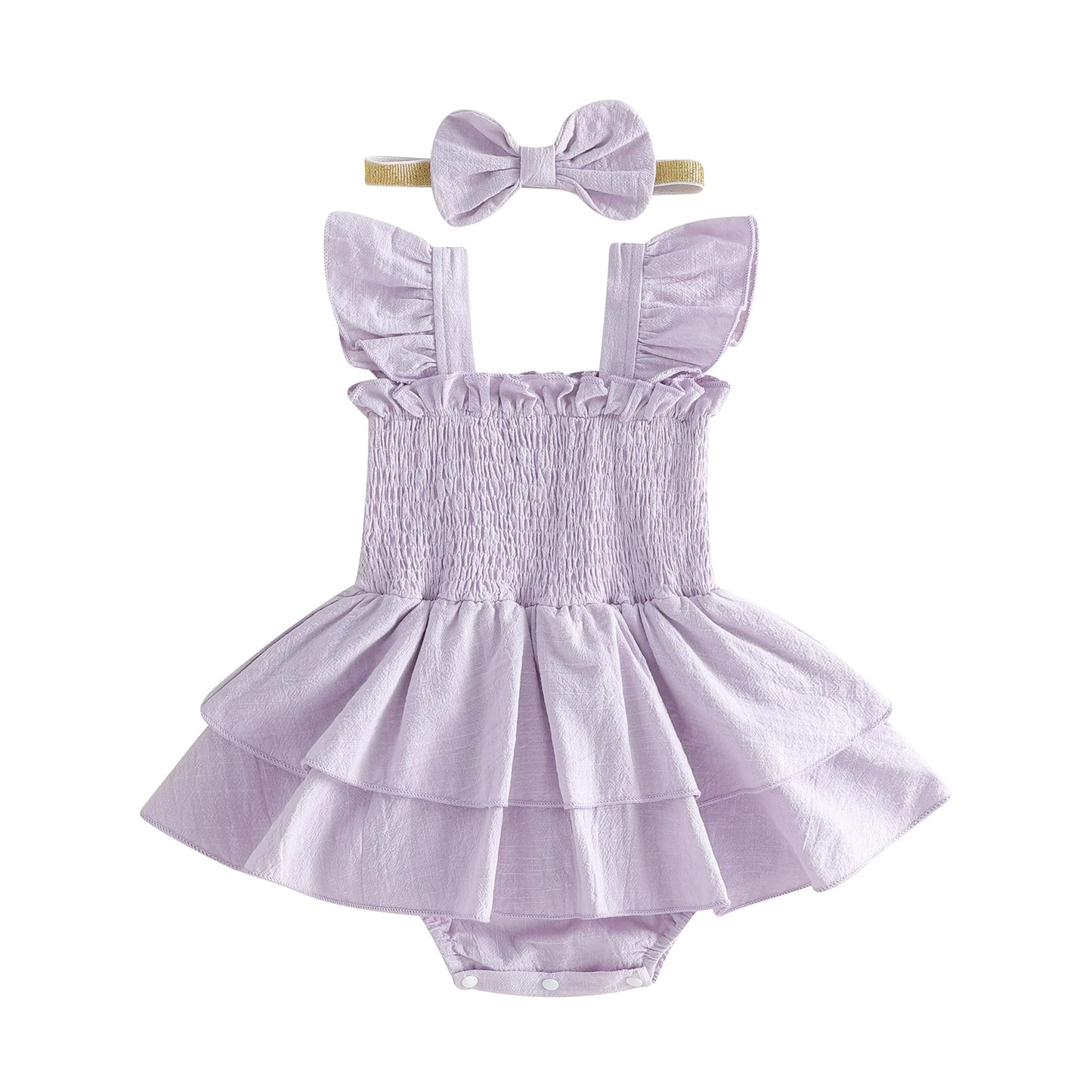 Everly Ruffle Smocked Romper Set