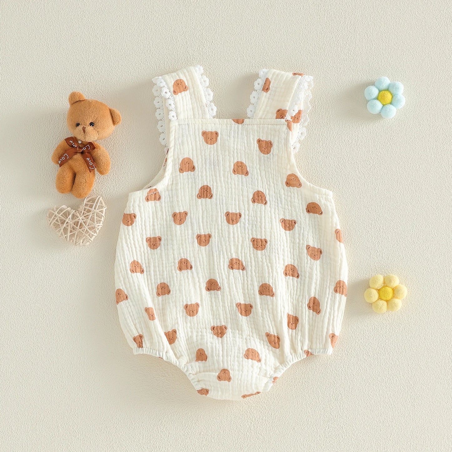 Honey Bear Pocket Romper
