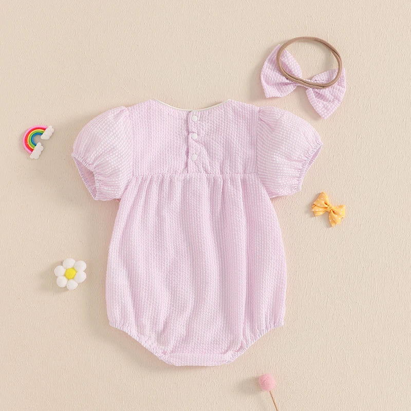 Sweet Whimsy Pastel Bow Romper Set