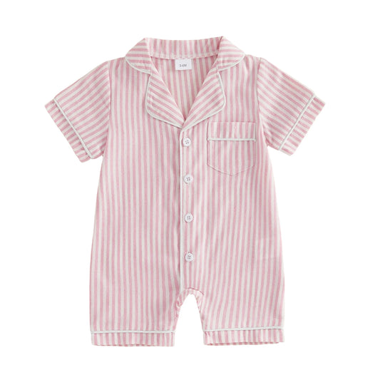 Harbor Stripe Button Romper