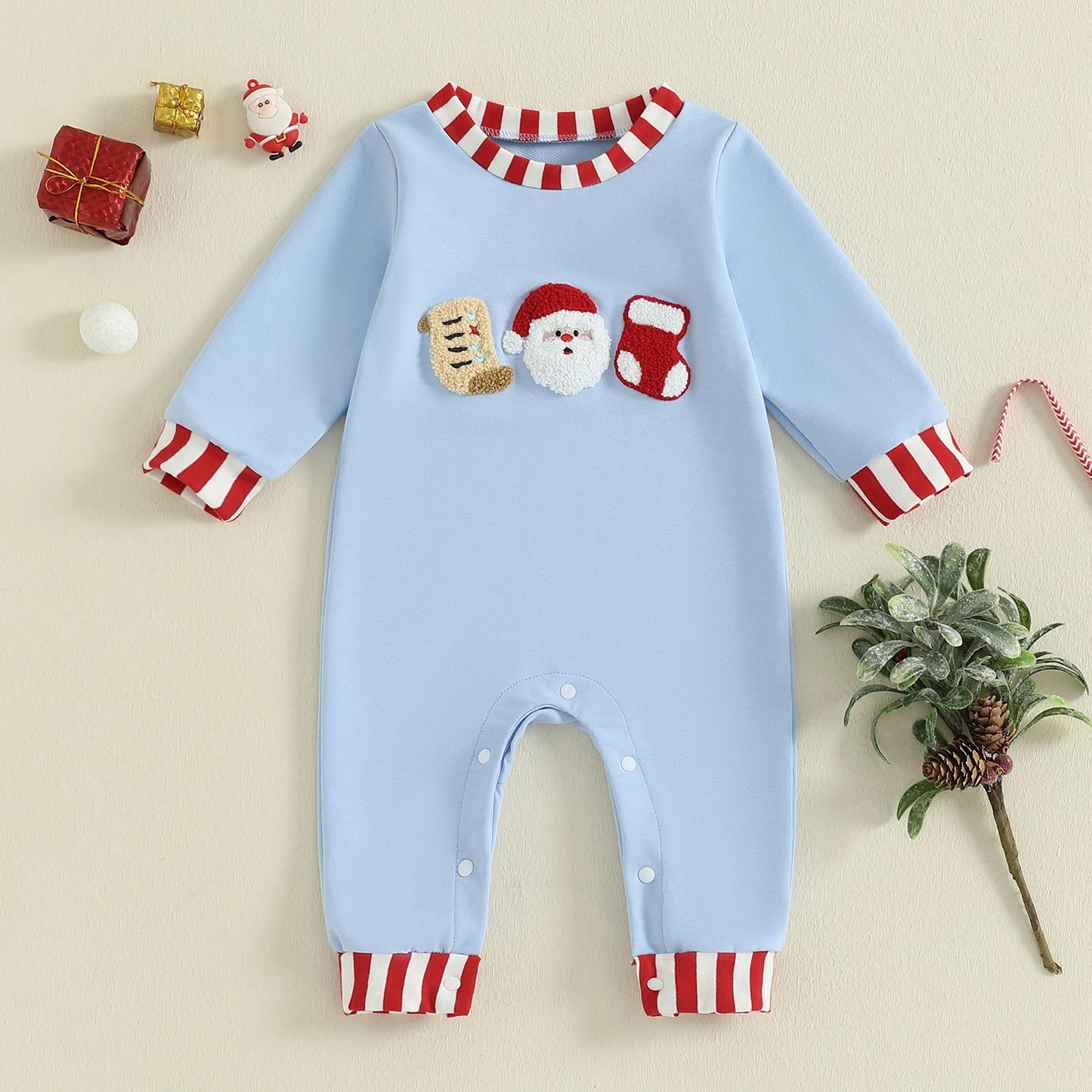 Santa Embroidered Jumpsuit