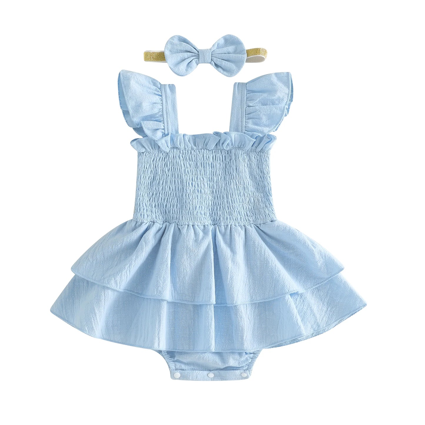 Everly Ruffle Smocked Romper Set