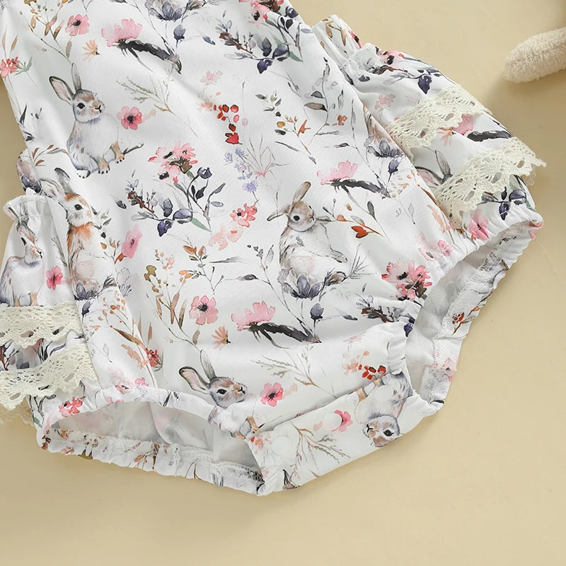Bunny Blossom Lace Romper Set