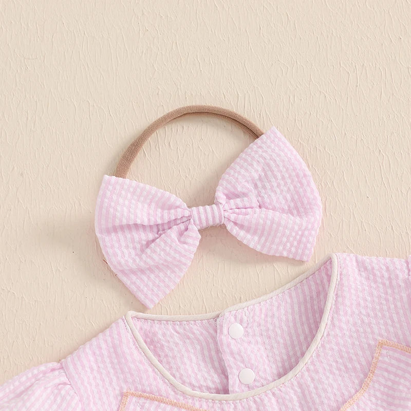 Sweet Whimsy Pastel Bow Romper Set