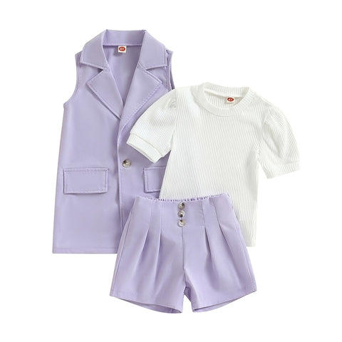 Girls' 3Pc Purple Rain Jacket Set