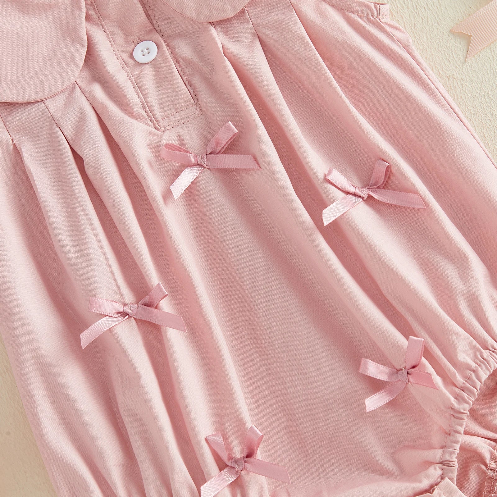 Blush Bow Bubble Romper
