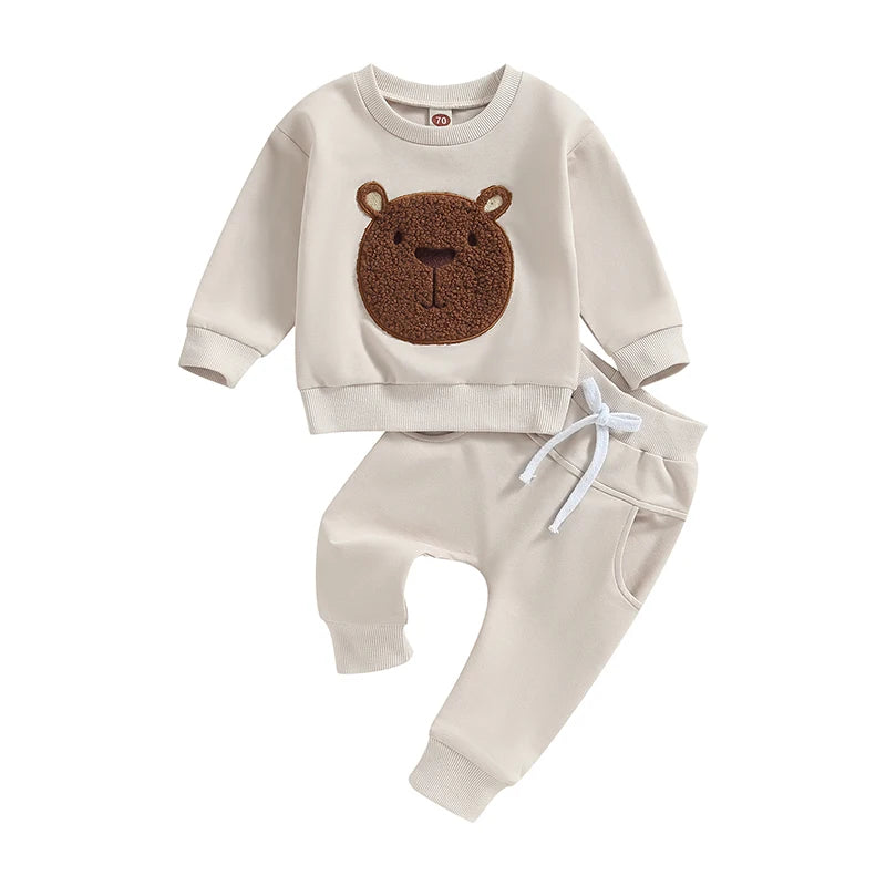 Brown Bear Sweater Pants Set