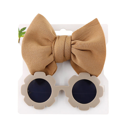 Flower Shape Sunglasses + Hair Bow Set