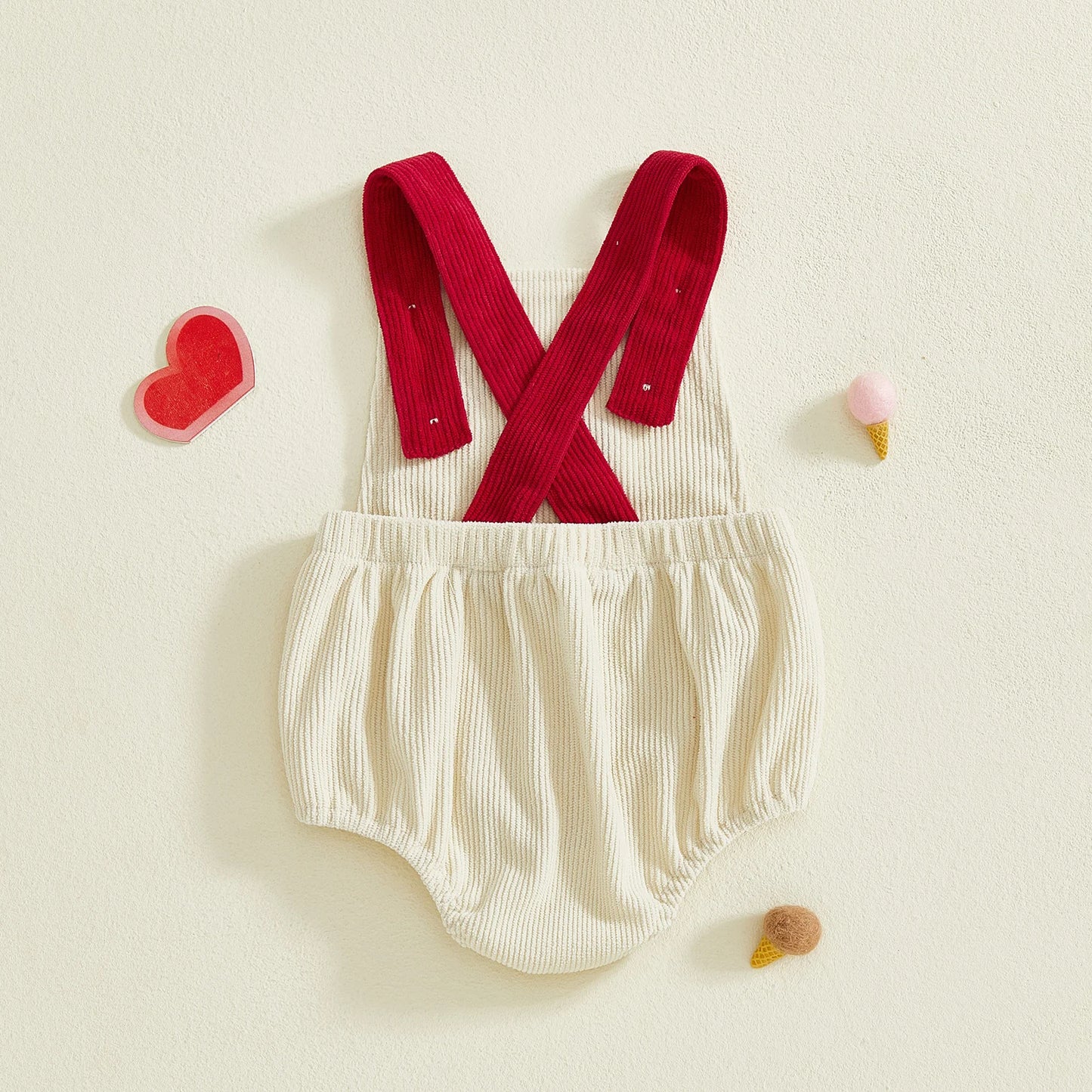 My First Valentine Corduroy Romper