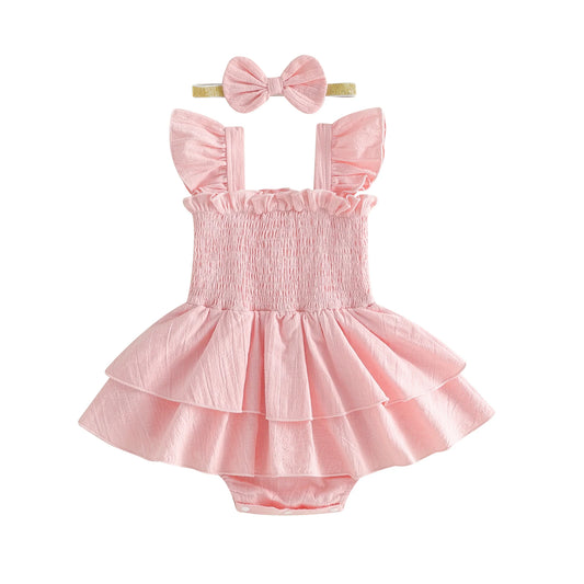 Everly Ruffle Smocked Romper Set