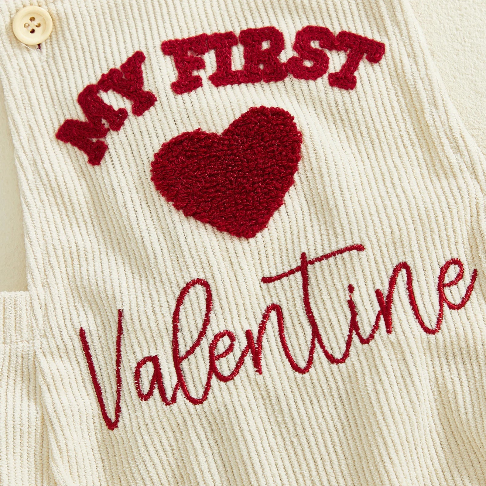 My First Valentine Corduroy Romper