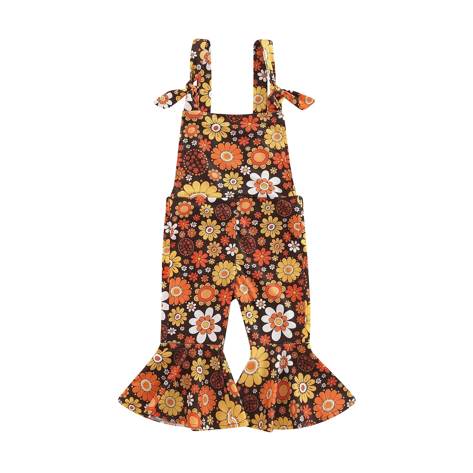 Girls' Flower Power Flare Overalls