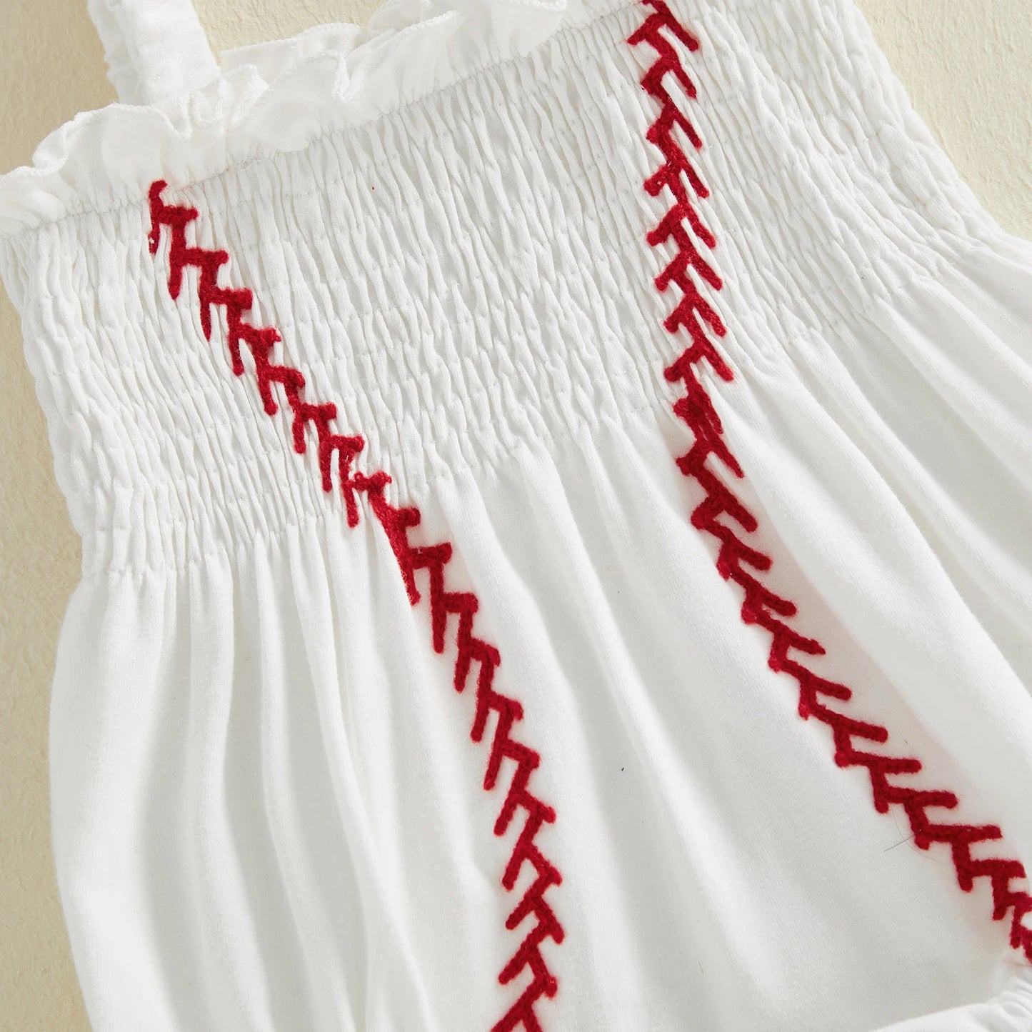 Little Slugger Smocked Bubble Romper Set