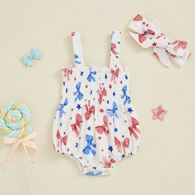 Girls' Star-Spangled Sweethearts Romper Set