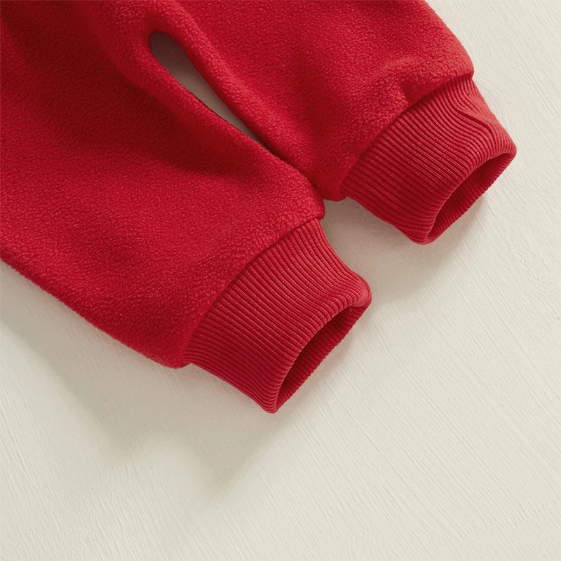 Santa Embroidery Sweatshirts & Pants Set