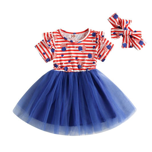 American Flag Tulle Dress Set
