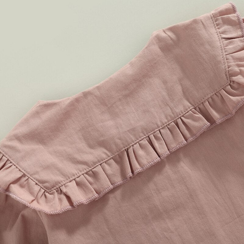 Plaid/Solid Doll Collar Full Sleeve Top