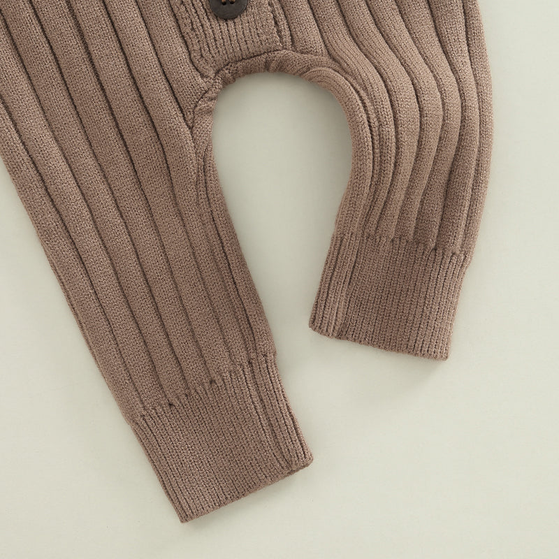 Cozy Ruffle Knit Button Jumpsuit